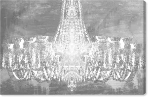 The Oliver Gal Artist Co. Fashion and Glam Wall Art Canvas Prints Chandeliers Gala Night Silver Home Décor, 24x16