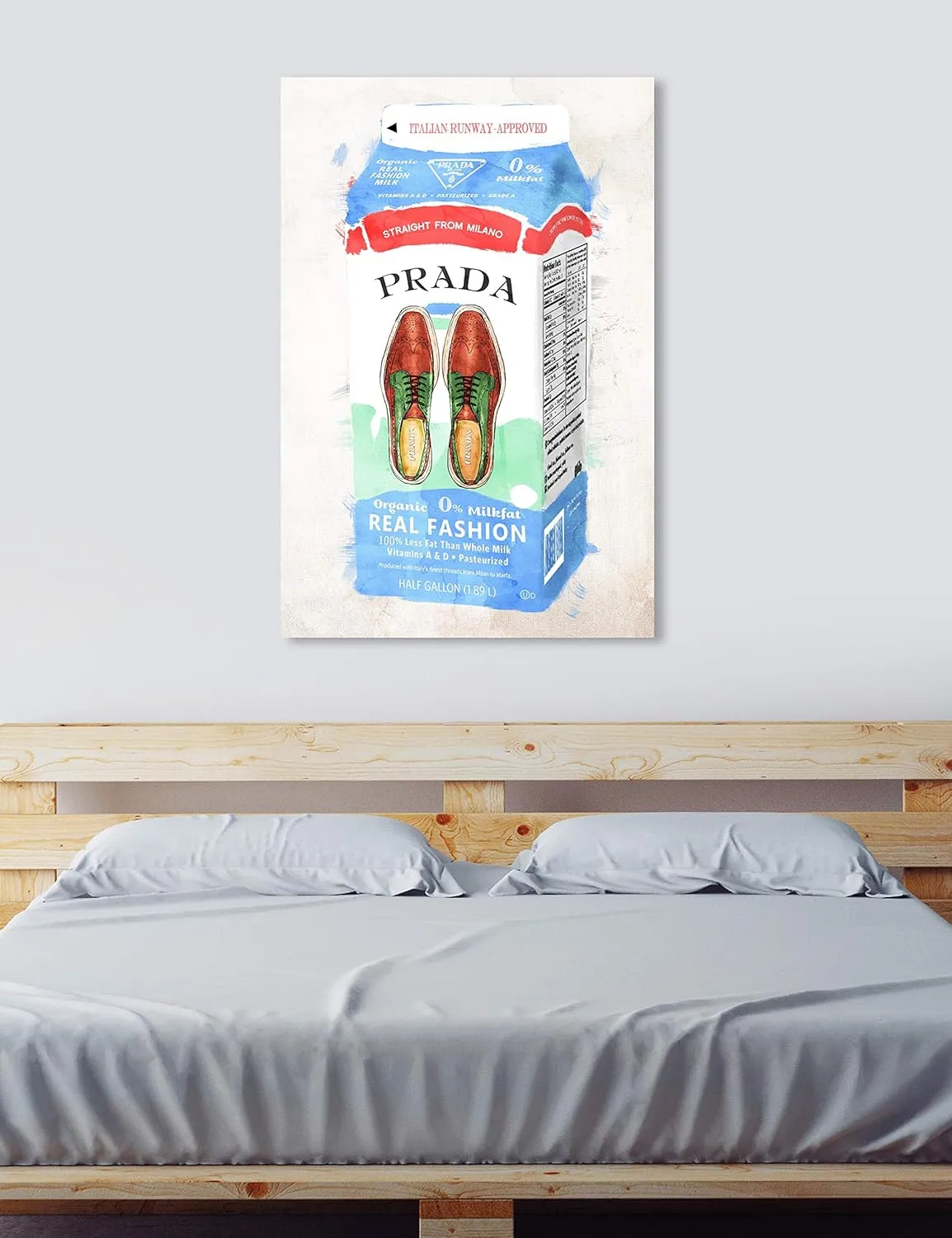 The Oliver Gal Artist Co. Fashion and Glam Wall Art Canvas Prints 'Milano Milk' Home Décor, 36" x 54", White, Red