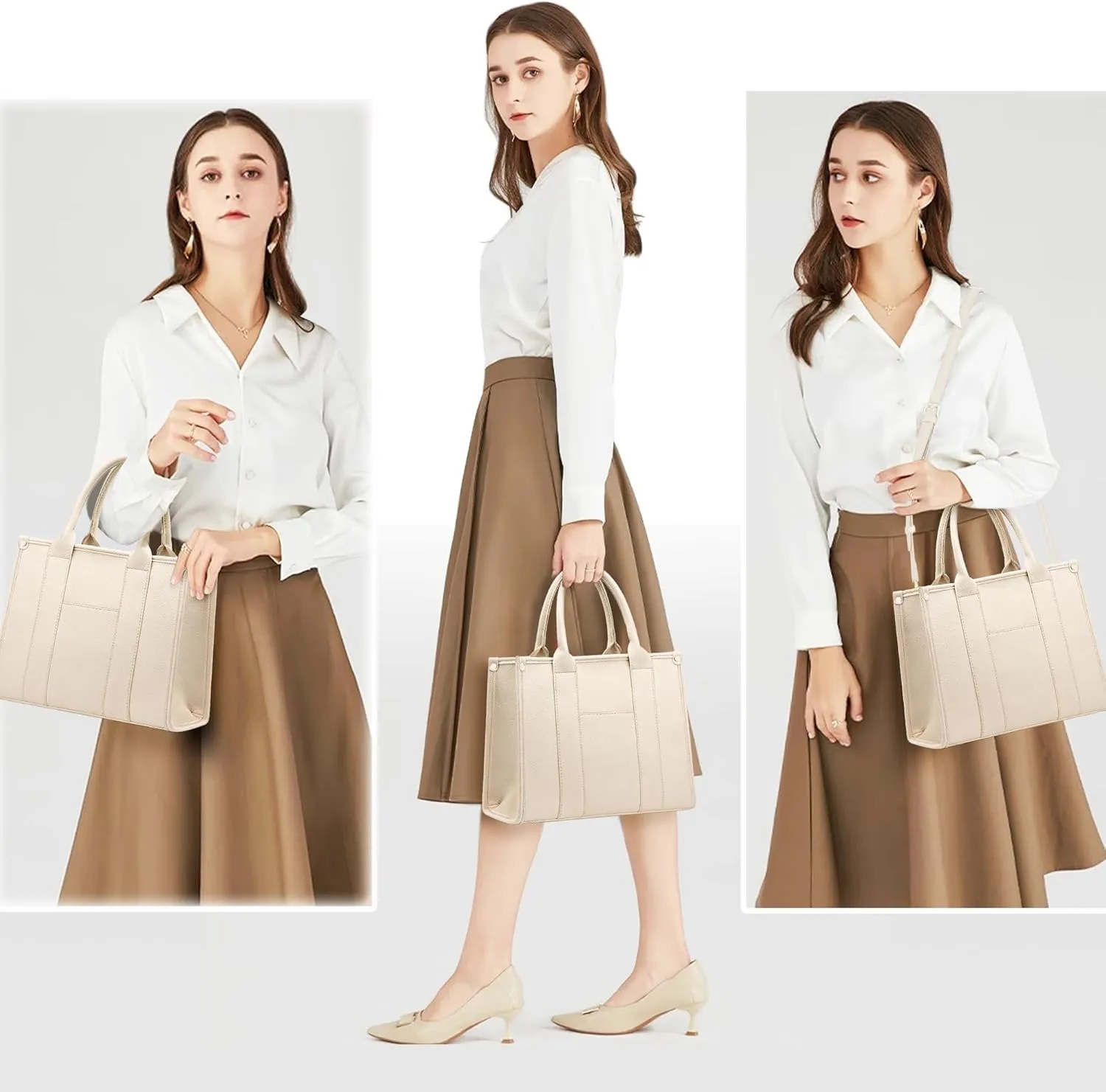 The Tote Bag Crossbody Purses for Women Shoulder Bag Handbags PU Leather Top Handle Bags with zipper