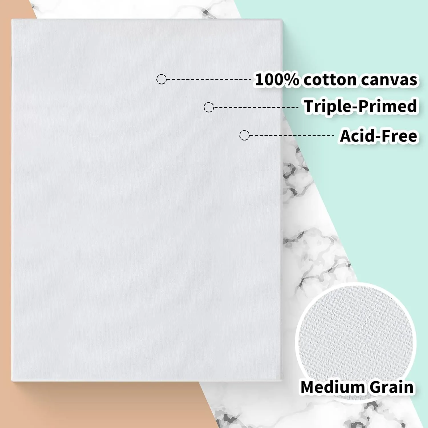 Thenshop Stretched Canvas for Painting 10 oz Triple Primed 100% Cotton White Blank Canvas Bulk Art Canvases for Painting Acrylics Pouring Oil Paint Party Supplies(20 Pieces,8 x 10 Inch)