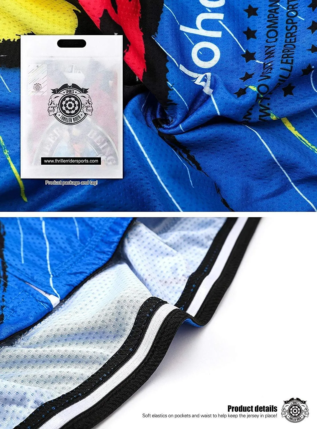 Thriller Rider Sports Mens Mountain Bike Short Sleeve Cycling Jersey Bike Tshirt