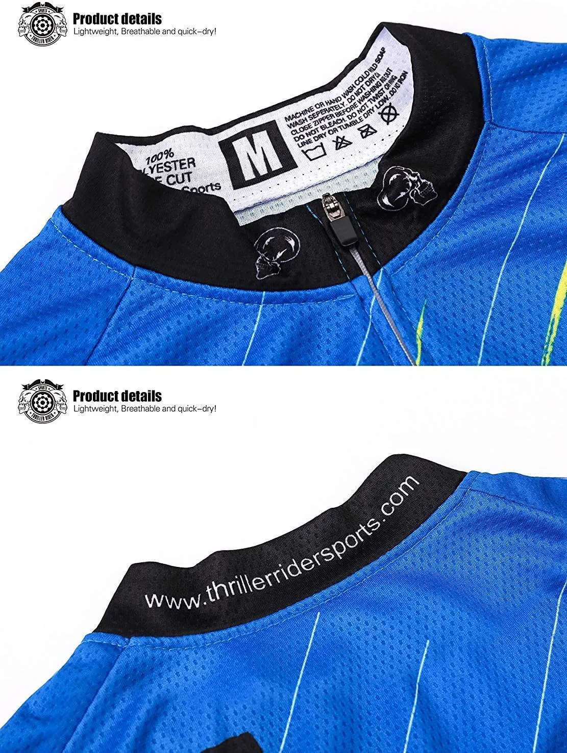 Thriller Rider Sports Mens Mountain Bike Short Sleeve Cycling Jersey Bike Tshirt