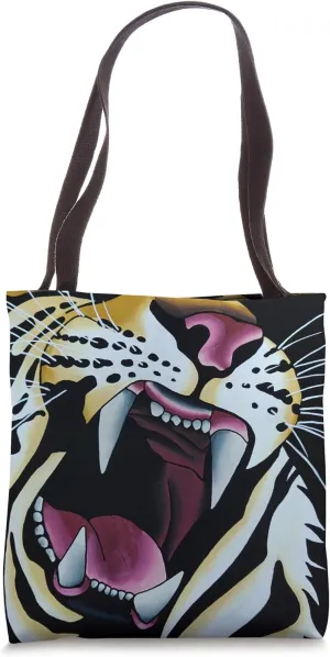 Tiger Art Wildlife Roar Graphic for Bold Tiger Decor Style Tote Bag