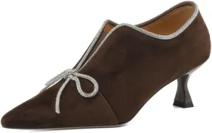 TinaCus Suede Leather Pointed Toe Elastic Slip On Handmade Pumps Shoes for Women