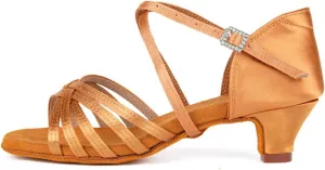TINRYMX Girls&Women Latin Dance Shoes Silk Ballroom Salsa Tango Professional Performance Practice Dance Shoes,Model-SS-TL-ZSXGG/202
