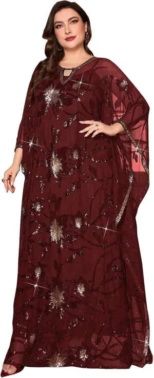 TOLEEN Women's Plus Size Sequin Dress Luxurious Style Formal Cocktail Evening Party Maxi Dresses