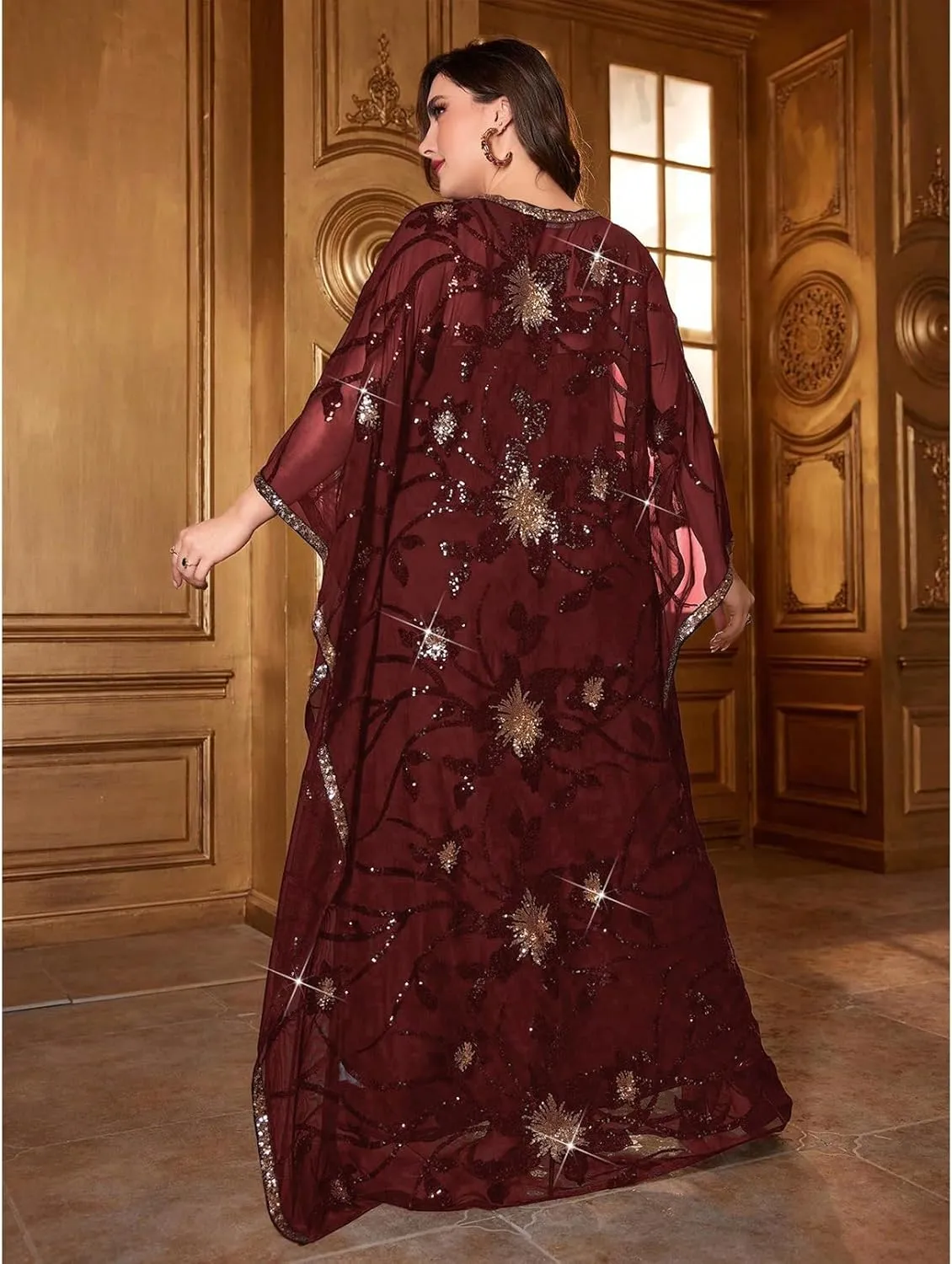 TOLEEN Women's Plus Size Sequin Dress Luxurious Style Formal Cocktail Evening Party Maxi Dresses