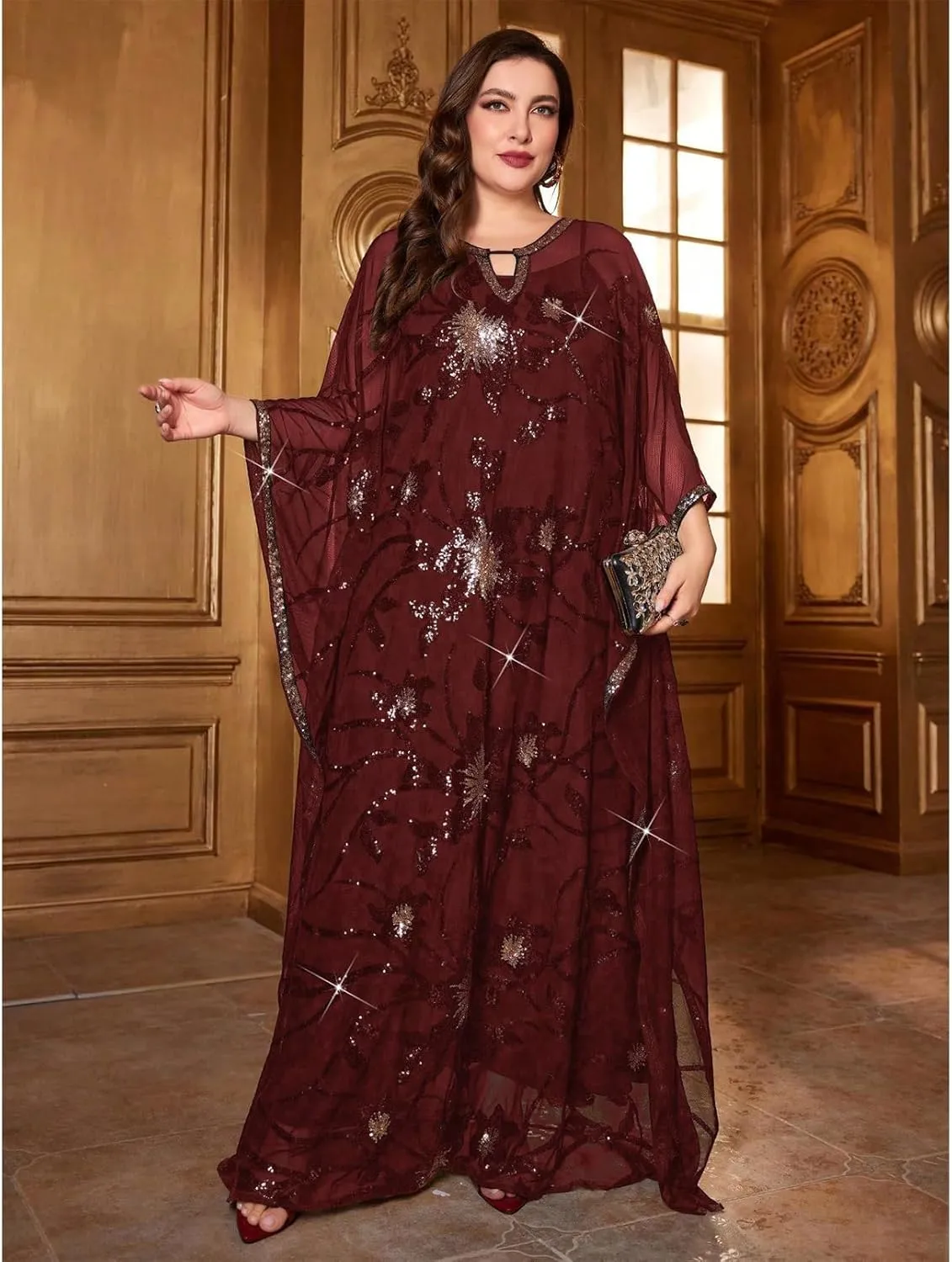 TOLEEN Women's Plus Size Sequin Dress Luxurious Style Formal Cocktail Evening Party Maxi Dresses