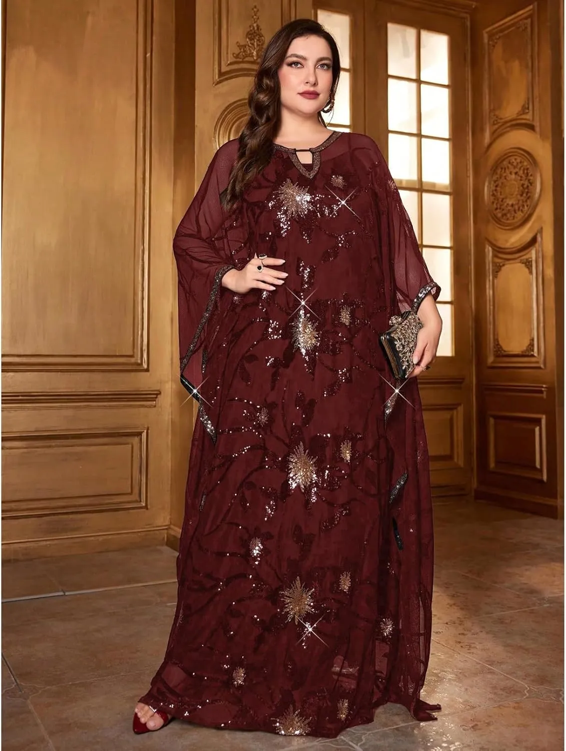 TOLEEN Women's Plus Size Sequin Dress Luxurious Style Formal Cocktail Evening Party Maxi Dresses