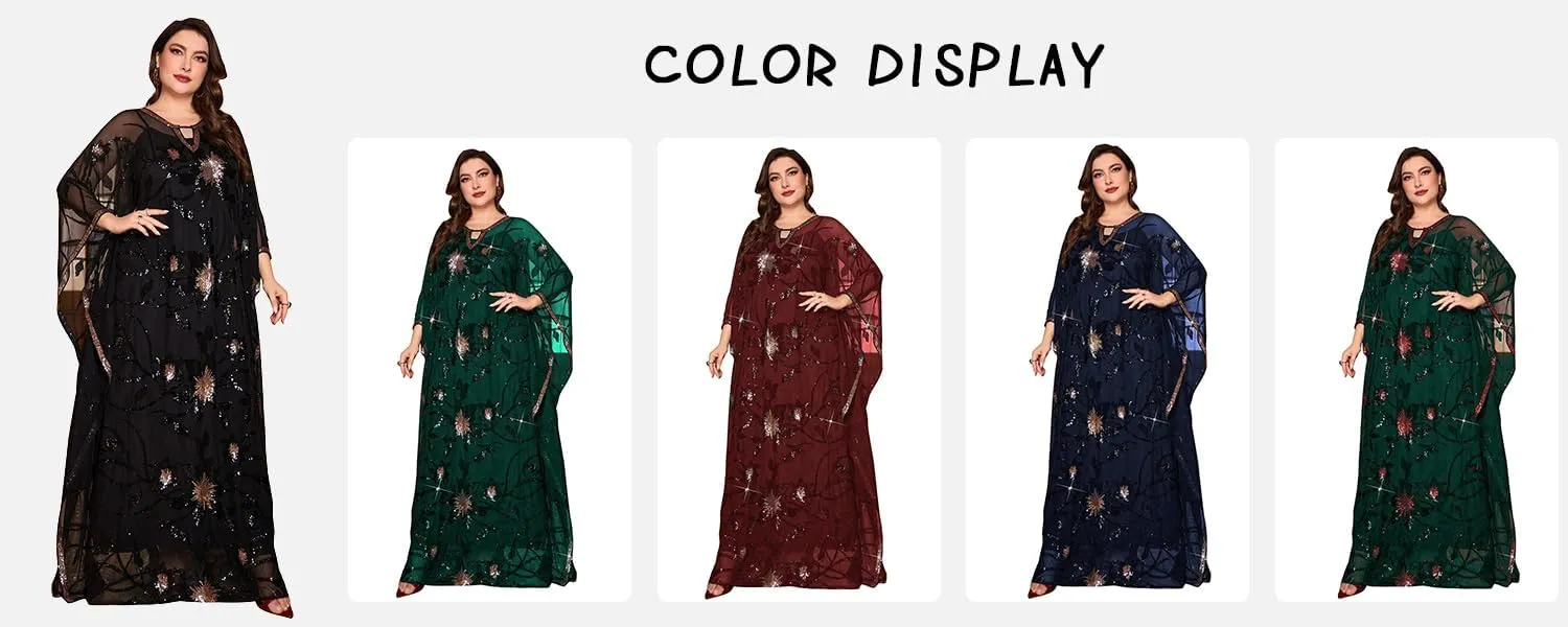 TOLEEN Women's Plus Size Sequin Dress Luxurious Style Formal Cocktail Evening Party Maxi Dresses