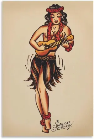 ToMart Sailor Jerry Wall Art Deco Canvas Print Poster Vintage Poster Canvas Painting Posters And Prints Wall Art Pictures for Living Room Bedroom Decor 20x30inch(50x75cm) Unframe-style