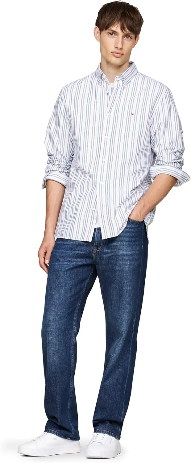 Tommy Hilfiger Long Sleeve Oxford Regular Fit, Men's Button Down Shirts, Also Available in Big and Tall