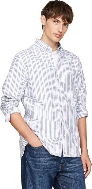 Tommy Hilfiger Long Sleeve Oxford Regular Fit, Men's Button Down Shirts, Also Available in Big and Tall