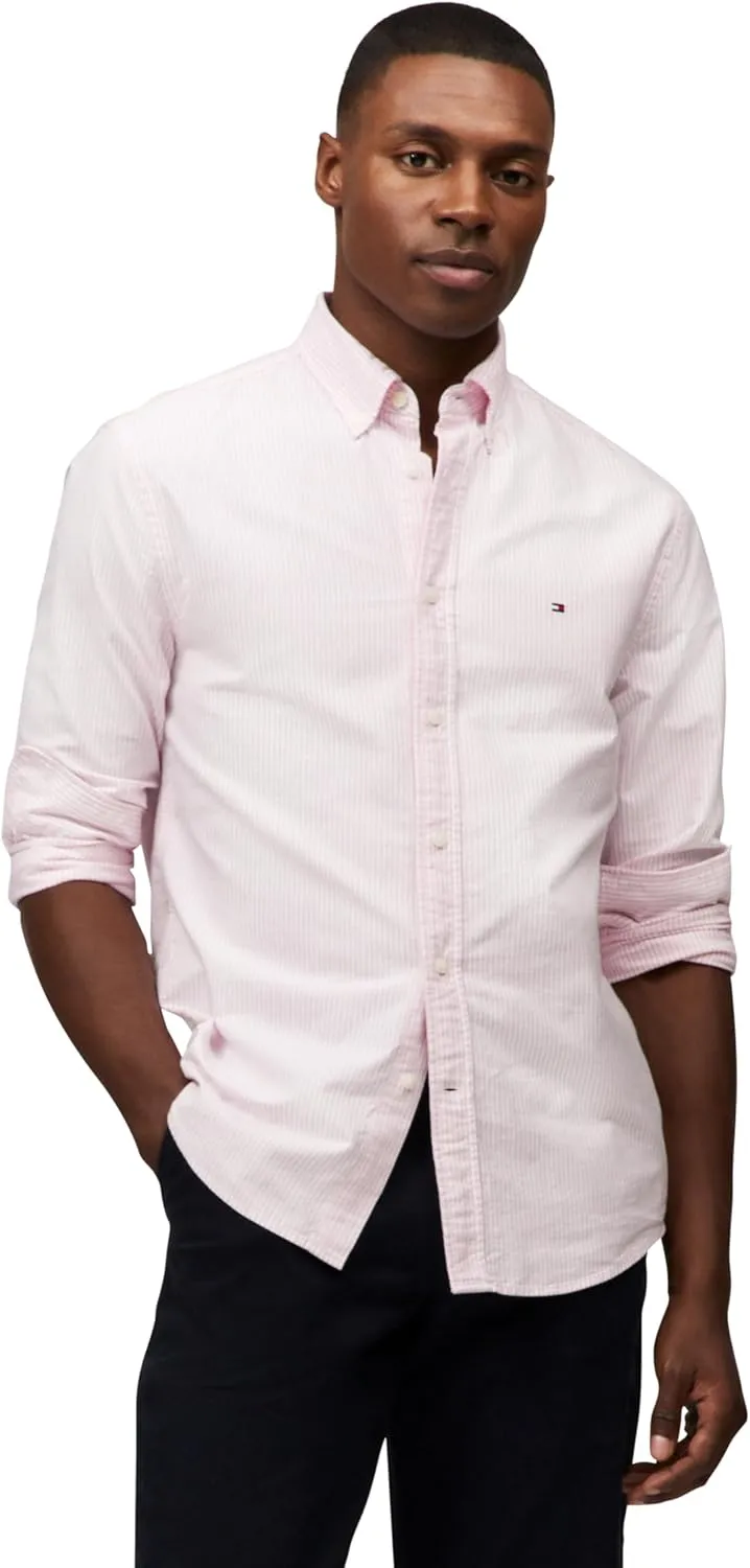 Tommy Hilfiger Long Sleeve Oxford Regular Fit, Men's Button Down Shirts, Also Available in Big and Tall