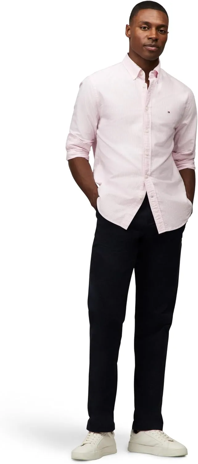 Tommy Hilfiger Long Sleeve Oxford Regular Fit, Men's Button Down Shirts, Also Available in Big and Tall