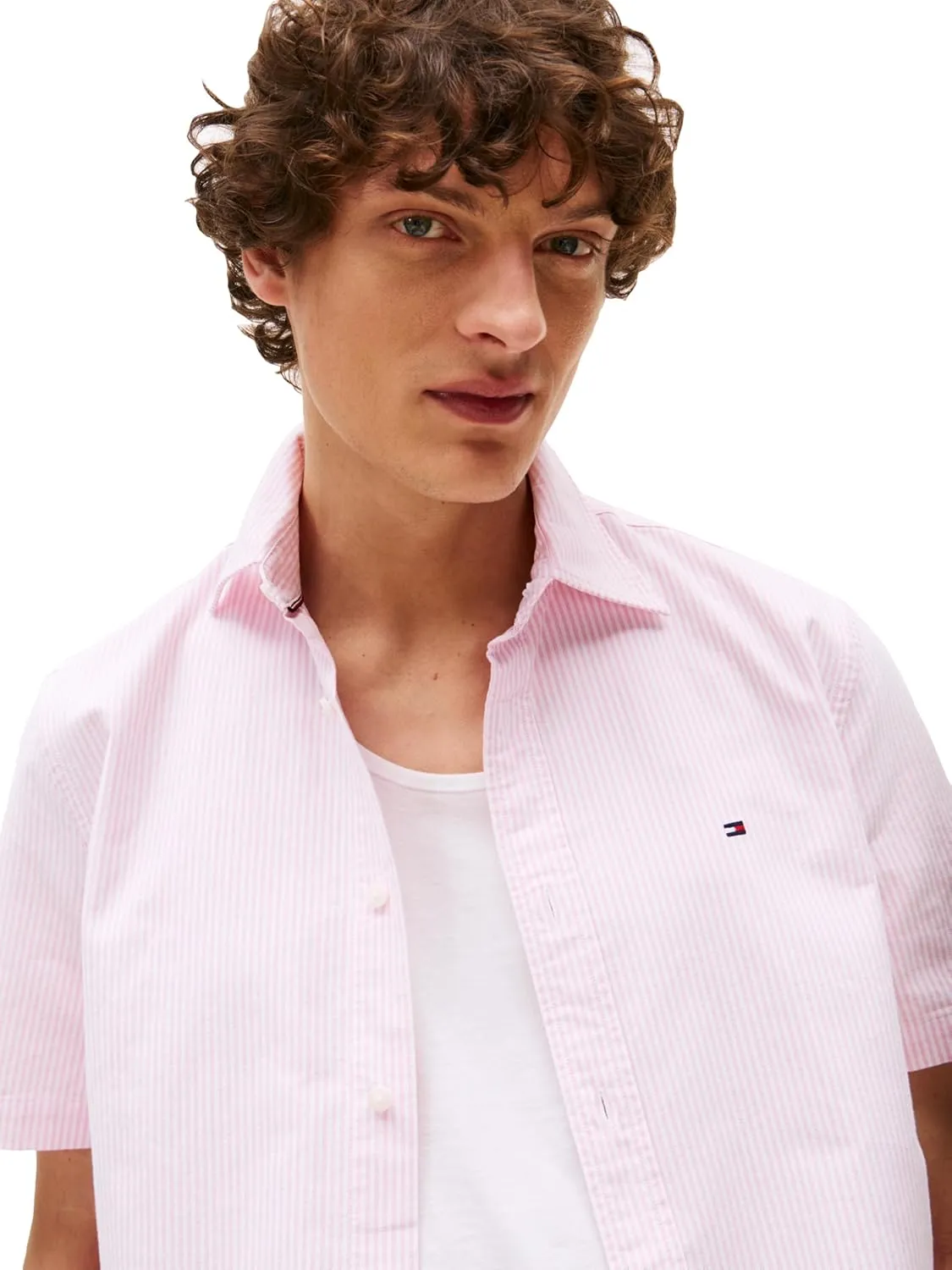 Tommy Hilfiger Short Sleeve Oxford Regular Fit, Men's Button Down Shirts