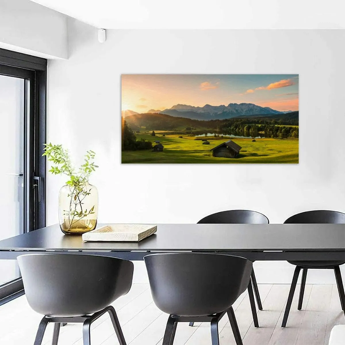TOOUTEREA 20x40 Frame Large Canvas Painting Wall Art Magic Sunrise at Alpine Lake Geroldsee view to mount Wall Decor for Living Room Bedroom Kitchen Bathroom Office Artwork Home Decor