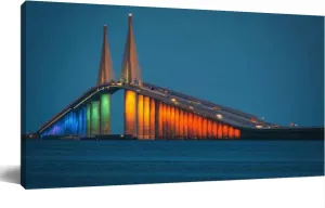 TOOUTEREA 20x40 Frame Large Canvas Painting Wall Art Sunshine Skyway Bridge Wall Decor for Living Room Bedroom Kitchen Bathroom Office Artwork Home Decor
