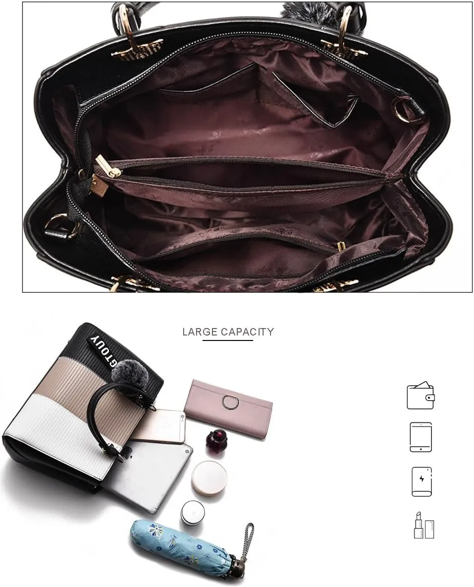Top-handle Handbags Tote for Women PU Leather Crossbody Shoulder Bag Multi-color Purse Satchel