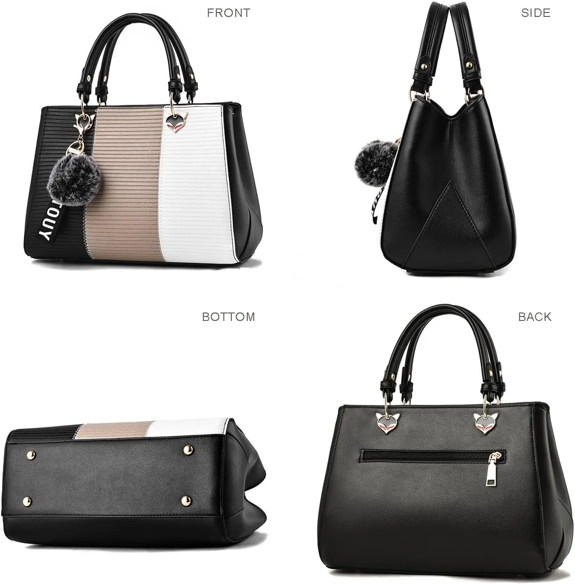Top-handle Handbags Tote for Women PU Leather Crossbody Shoulder Bag Multi-color Purse Satchel