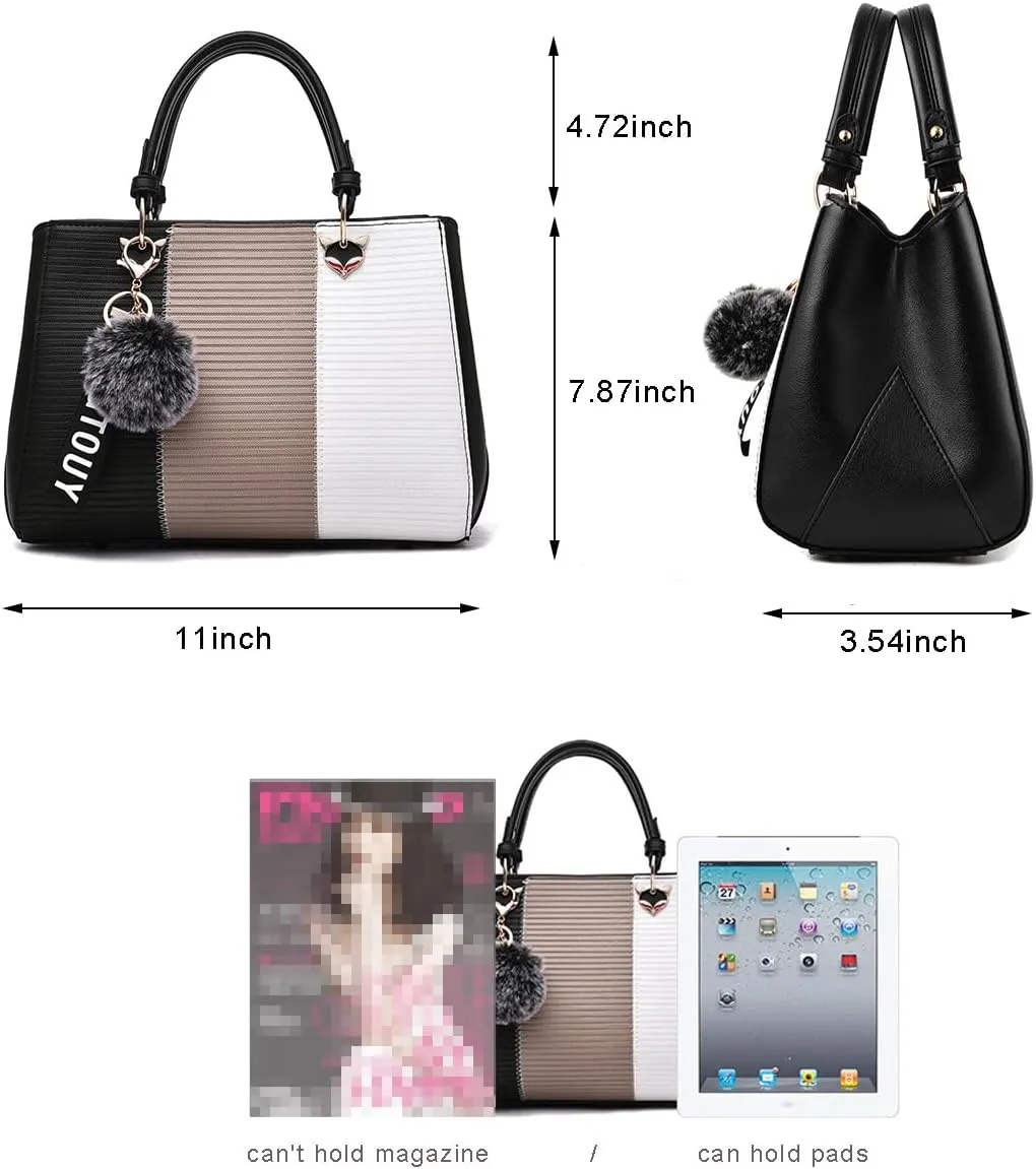 Top-handle Handbags Tote for Women PU Leather Crossbody Shoulder Bag Multi-color Purse Satchel