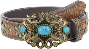 TOPACC Womens Mens Western Belt Cowboy Cowgirl Country Belt for Jeans Pants Rodeo Outfit