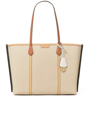 Tory Burch Perry Canvas Triple-Compartment Tote Natural Multi