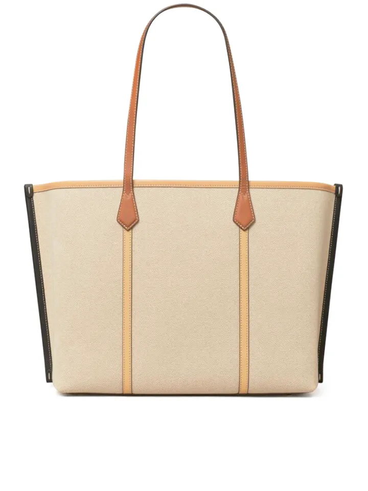 Tory Burch Perry Canvas Triple-Compartment Tote Natural Multi