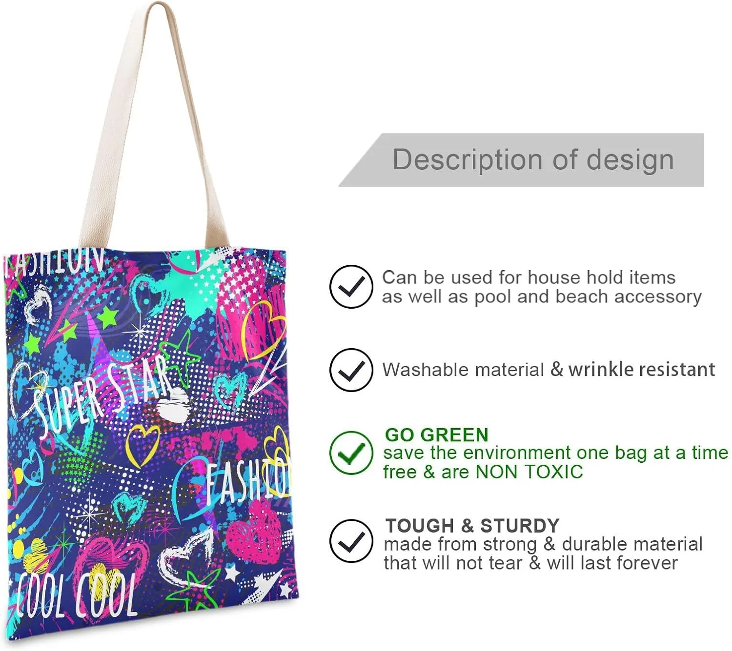 Tote Bag for Women Foldable Tote Bag With Pouch Large Shoulder Bag Top Handle Handbag for Travel Work Pattern 1