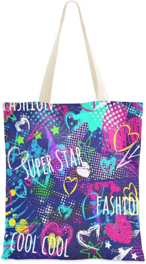 Tote Bag for Women Foldable Tote Bag With Pouch Large Shoulder Bag Top Handle Handbag for Travel Work Pattern 1