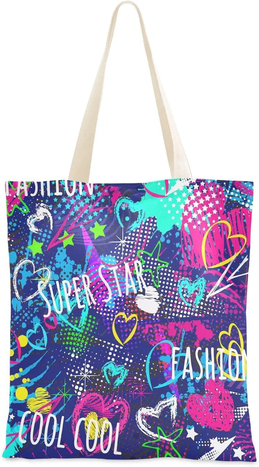 Tote Bag for Women Foldable Tote Bag With Pouch Large Shoulder Bag Top Handle Handbag for Travel Work Pattern 1