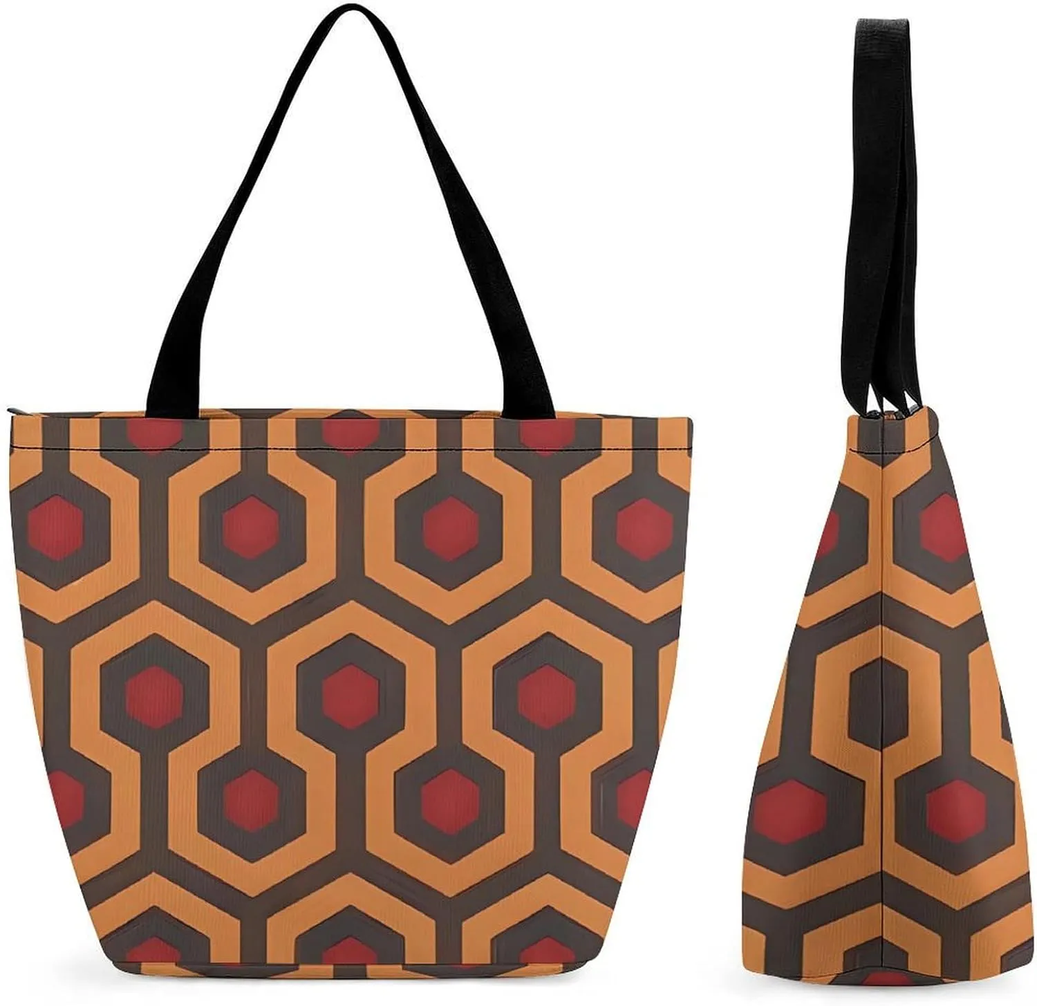 Tote Bag for Women Shoulder Bag with Zipper Shining Overlook Handbag for Travel Work Grocery Bag