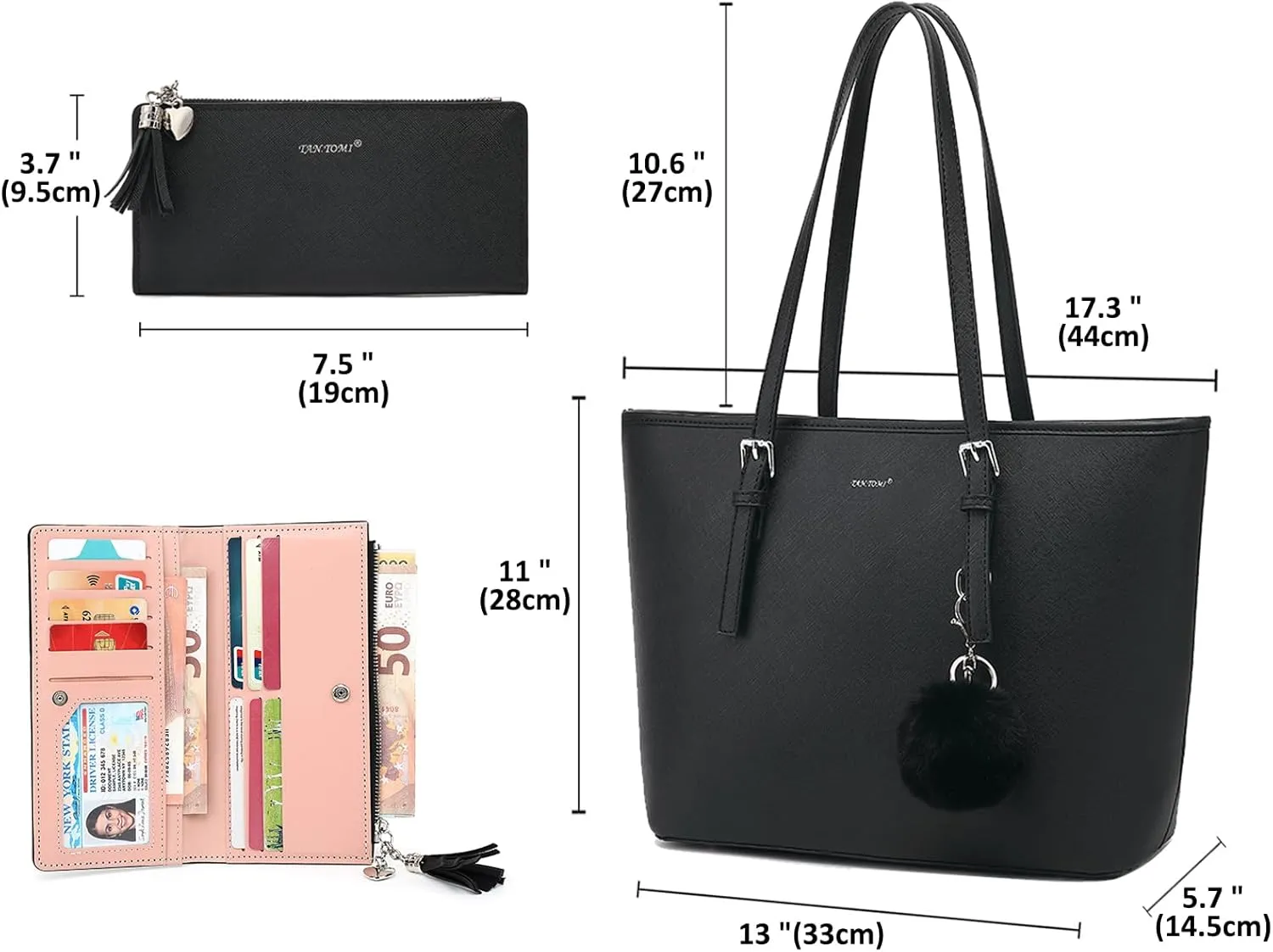 Tote Bags for Women, Handbags and Womens Purses Shoulder Purse Set for Travel Work