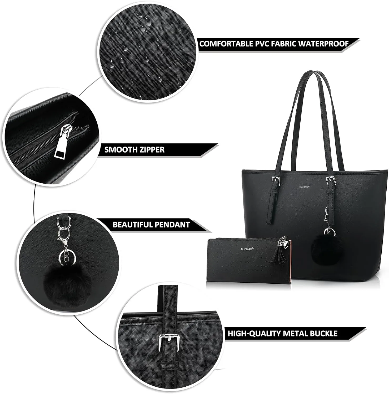 Tote Bags for Women, Handbags and Womens Purses Shoulder Purse Set for Travel Work