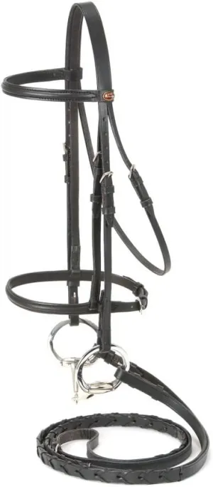 Tough 1 Mini Raised Snaffle Bridle with Reins Blk