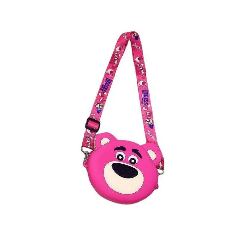 Toy Story Lotso Silicone Bag Messenger Bag Coin Purse Cute Mini Bag cartoon gift AU