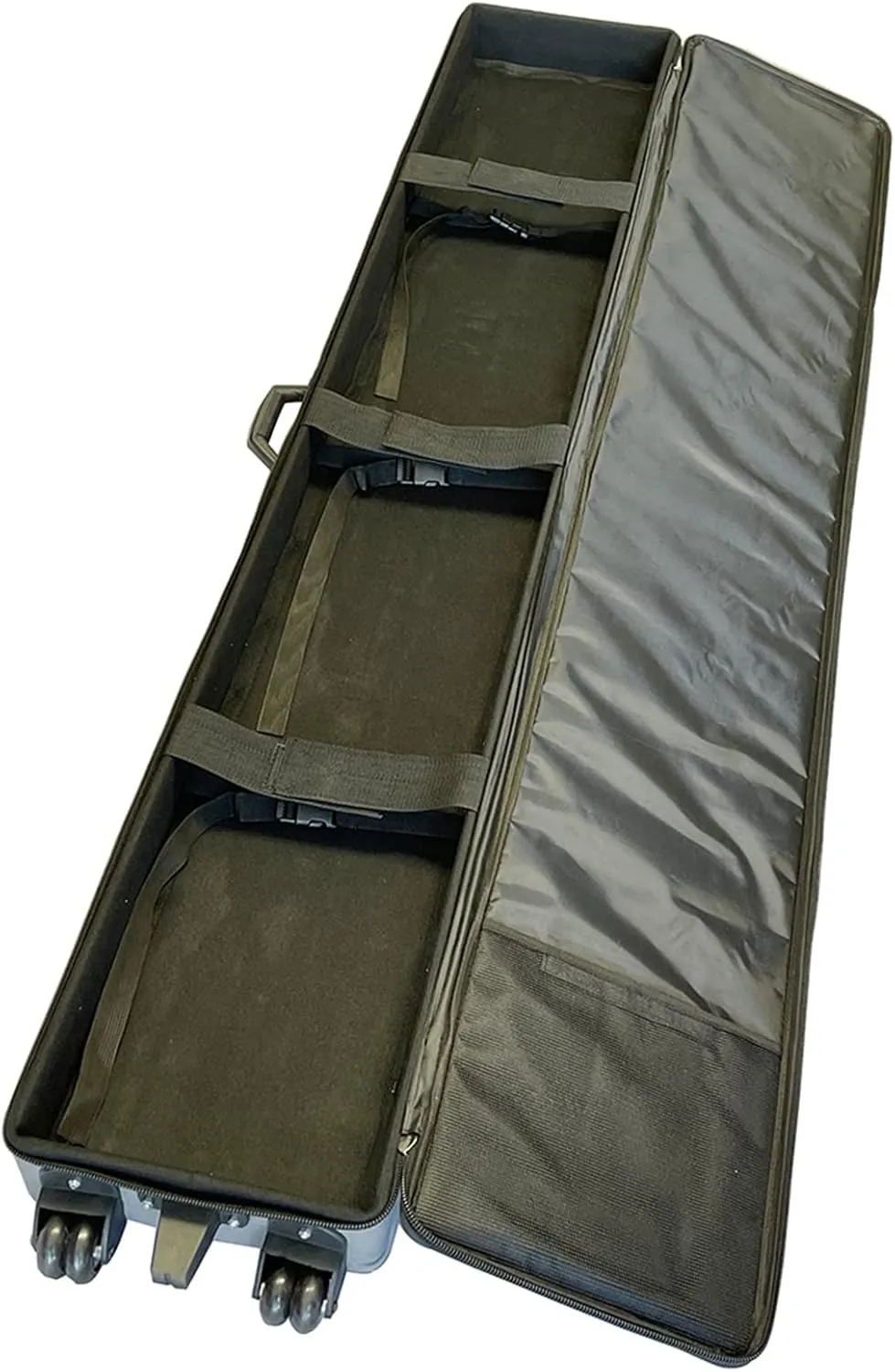 Trade Show Suitcase - Durable Canvas Rolling Travel Bag with Inner Strap, 2 Wheels with Support Legs, Large Capacity (39.3" x 10" x 4")