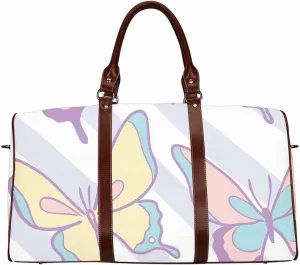 Travel Carry On Bag For Women Pastel Butterflies Repeat Pattern Sports Tote Gym Bag Weekender Overnight Bag For Women(Type-10,18.62"x 8.5"x 9.65")