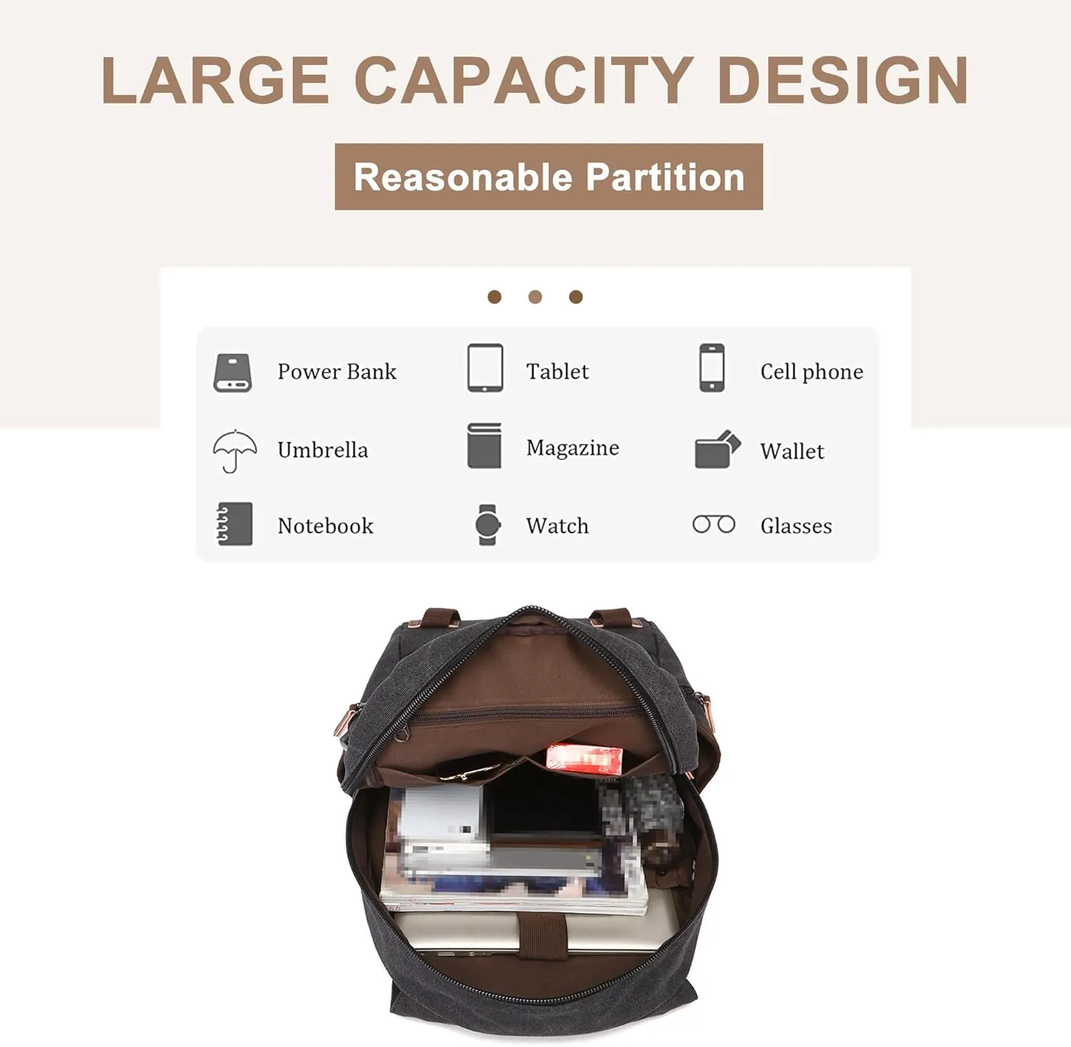 Travel Duffel Backpack for Men, Vintage Canvas Large Capacity Bookbag Weekender Overnight Rucksack Shoulder Bag (A/Brown)