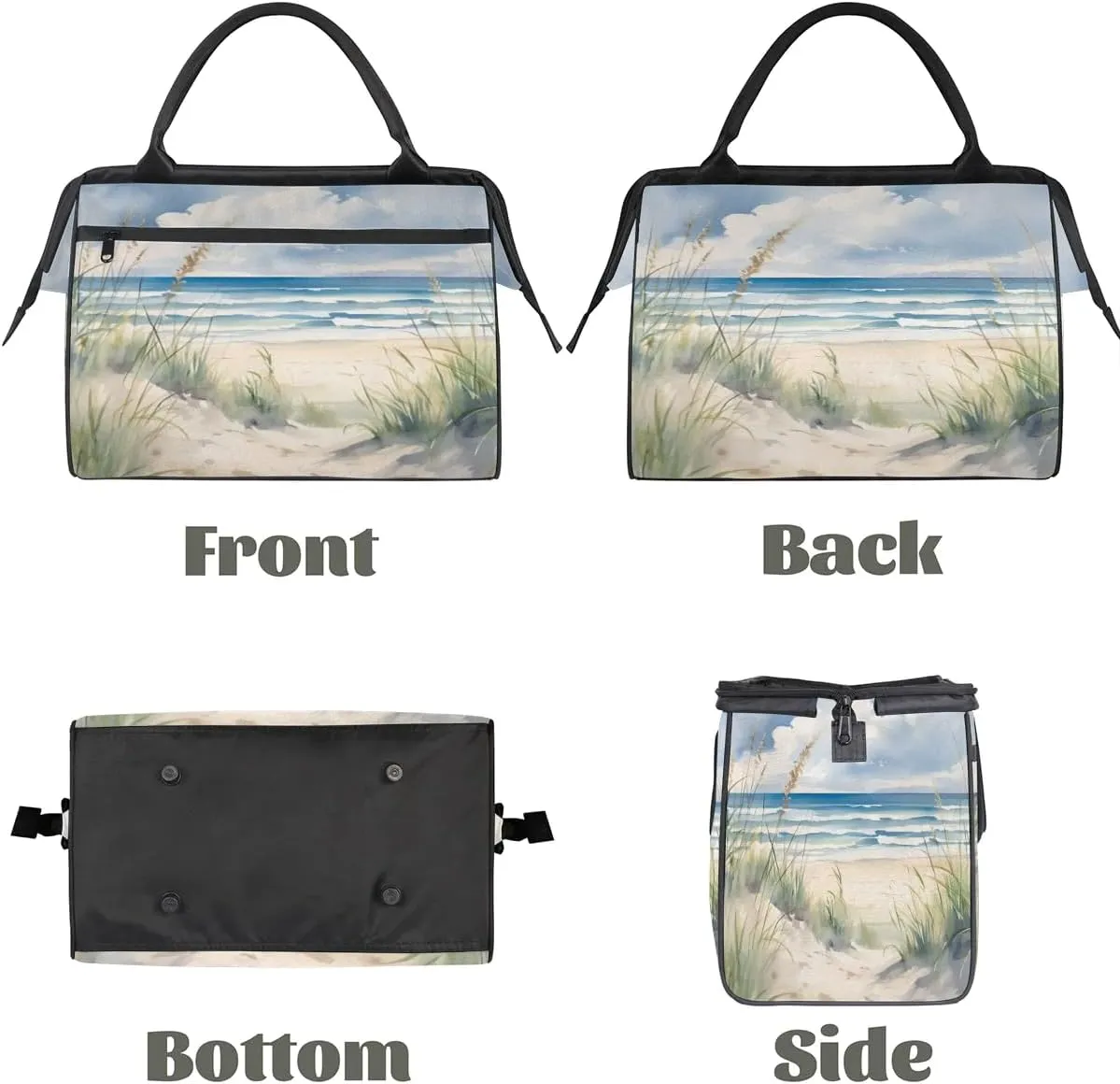 Travel Duffel Bag for Women, Ocean Beach Pattern Weekender Overnight Bag Carry on Beach Swim Bags Dance Bag Airlines Approved Personal Item Travel Bag for Yoga, Sports, Hospital