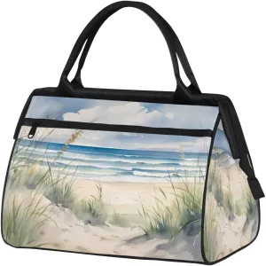 Travel Duffel Bag for Women, Ocean Beach Pattern Weekender Overnight Bag Carry on Beach Swim Bags Dance Bag Airlines Approved Personal Item Travel Bag for Yoga, Sports, Hospital