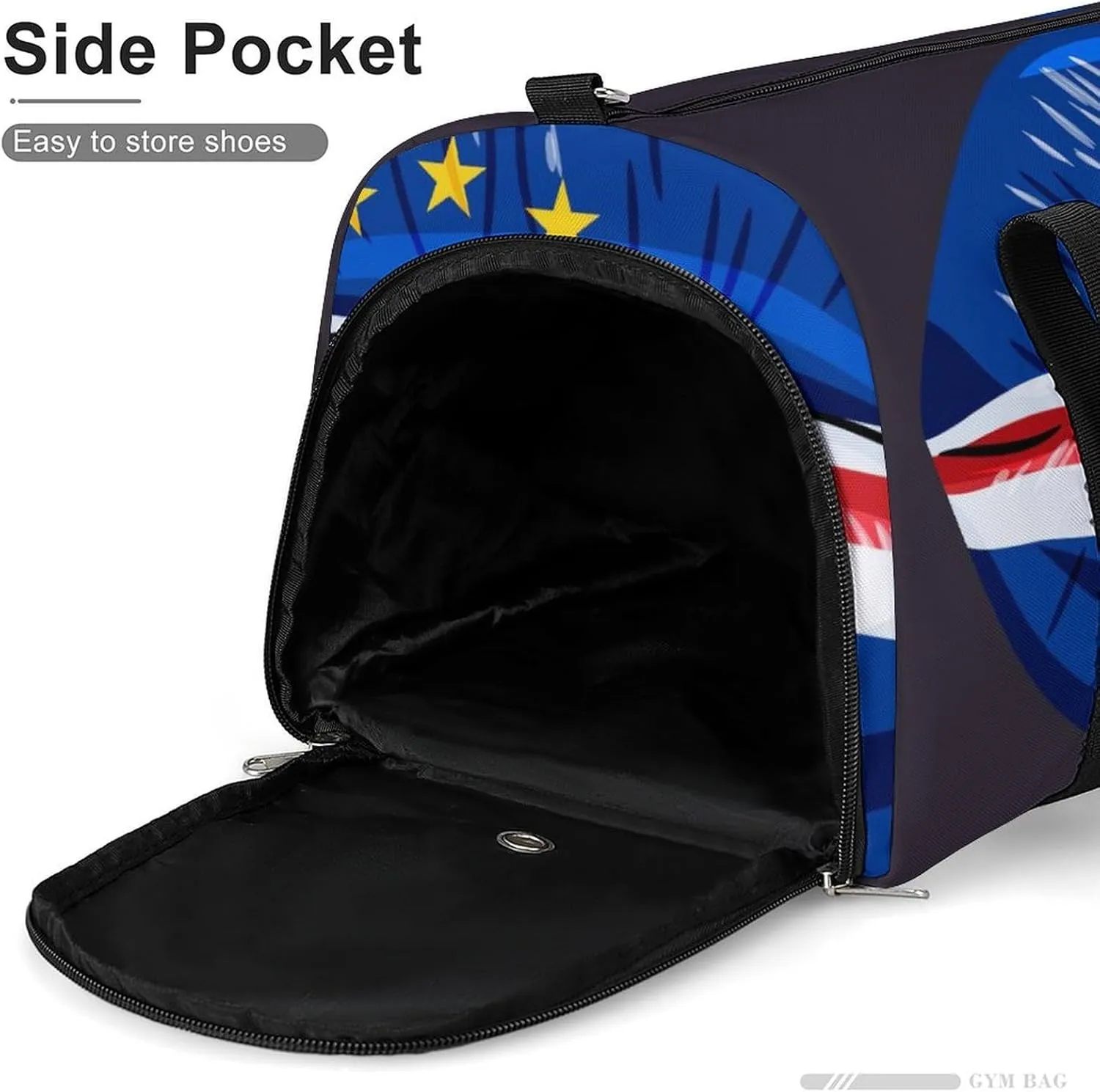 Travel Duffel Bag with Cape Verde Flag Lips for Women and Men Shoe Compartment and Wet Pocket