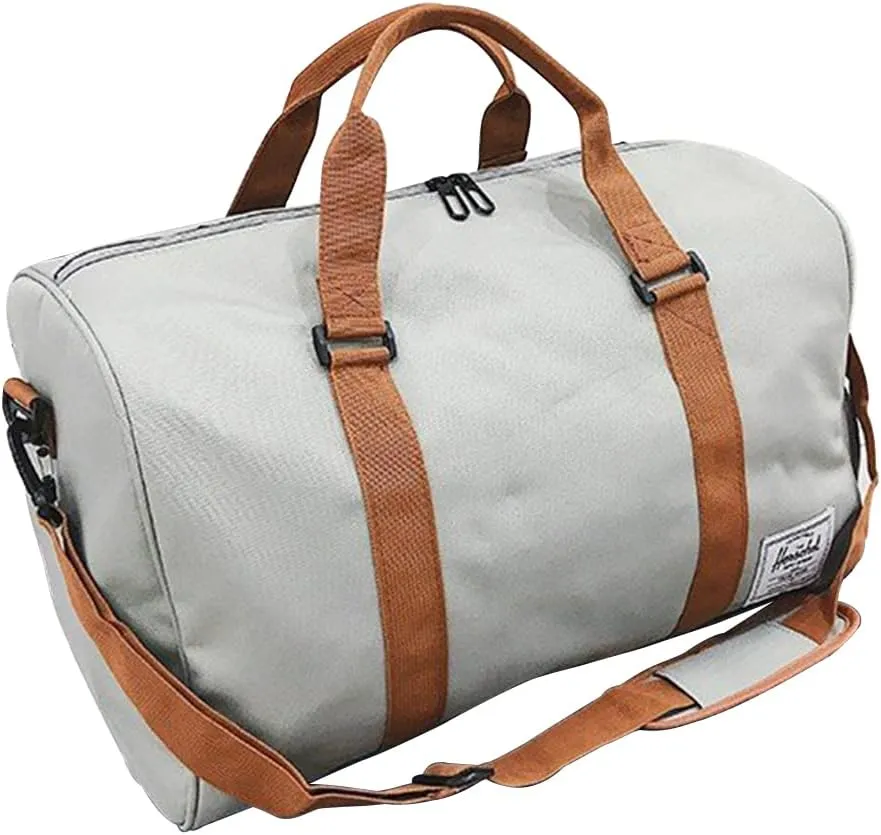 Travel Duffel Bags for Women/Men Sport Duffel Bag Large Gym Tote Bag Weekend Shoulder Bag Overnight Bag Lightweight Hospital Bag Carry On Luggage with Shoe Compartment for Sport Gym Travel Grey