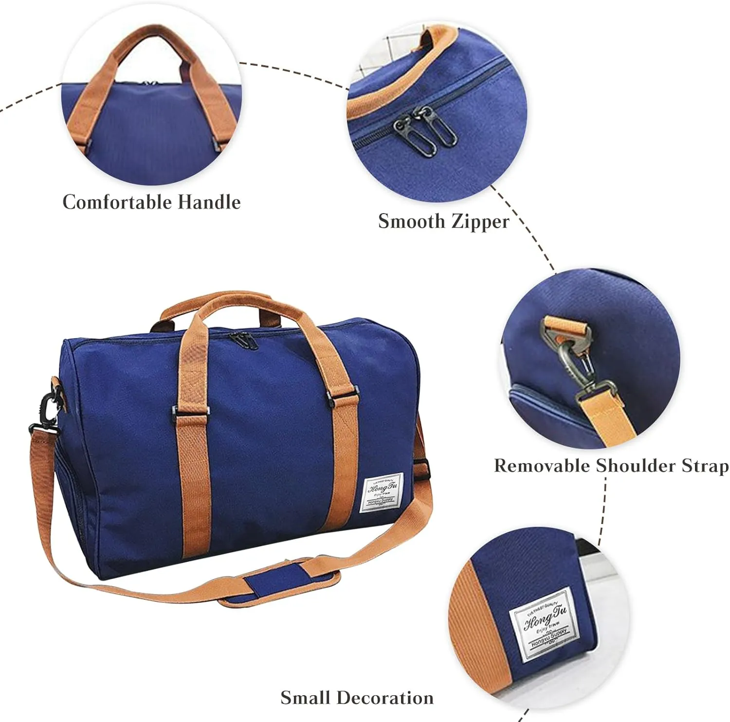Travel Duffel Bags for Women/Men Sport Duffel Bag Large Gym Tote Bag Weekend Shoulder Bag Overnight Bag Lightweight Hospital Bag Carry On Luggage with Shoe Compartment for Sport Gym Travel Grey