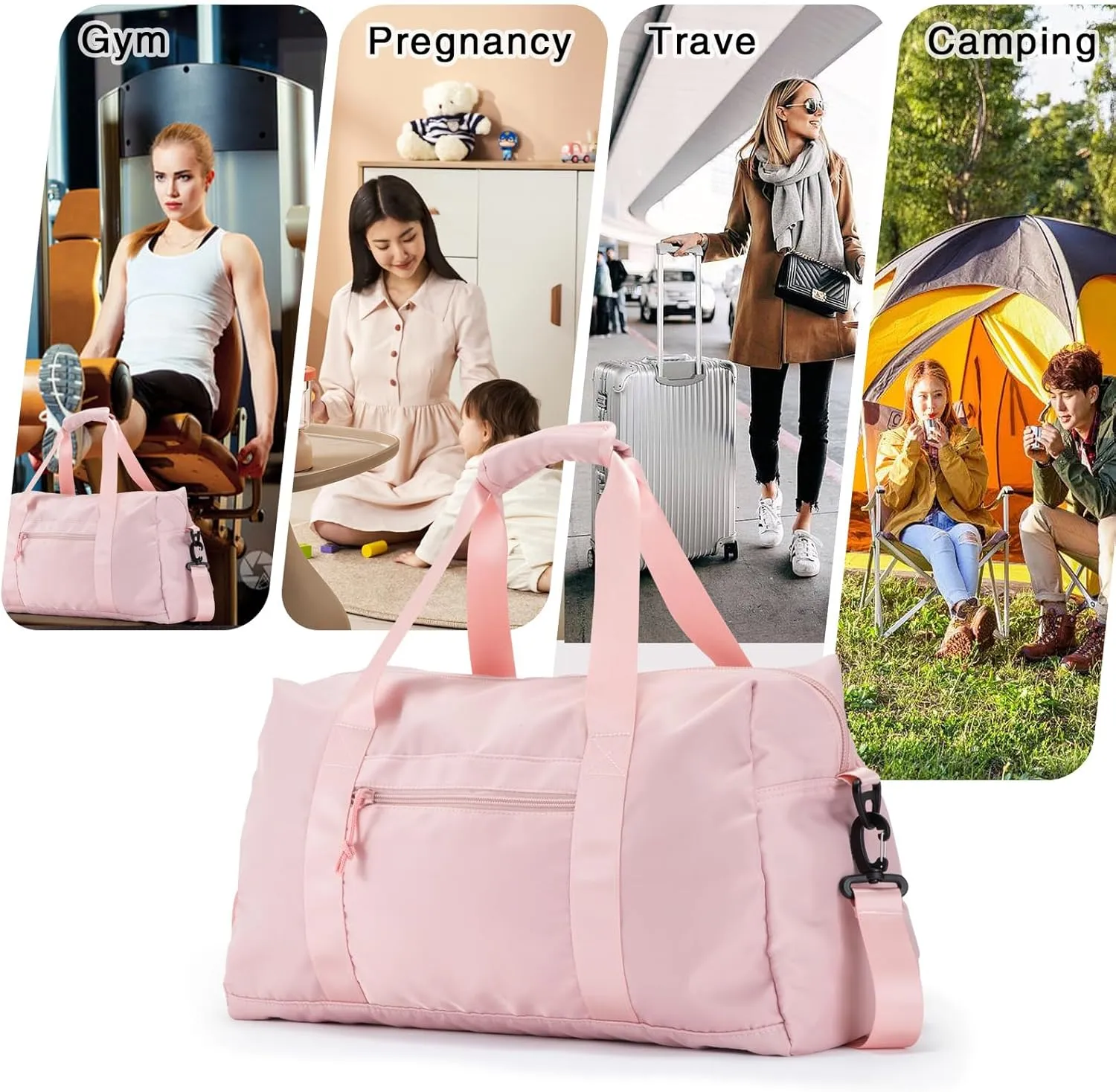 Travel Duffle Bag,Sport Gym Bag for Men And Women with Wet Pocket,Weekender Bag Carry On Tote Bags for Airplane