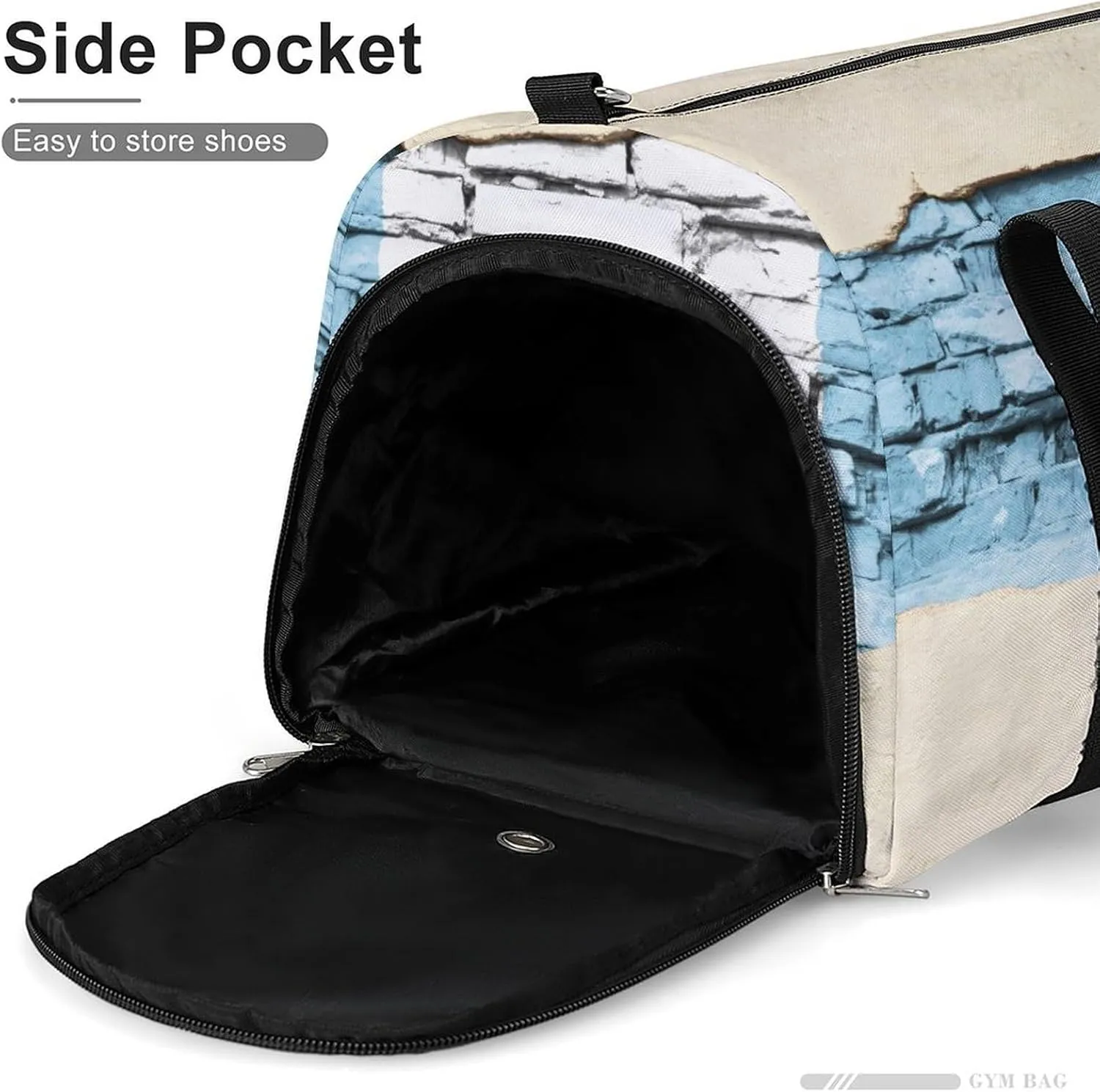 Travel Gym Bag with National Flag Guatemala Brick Background for Men Women Shoe Compartment Weekender