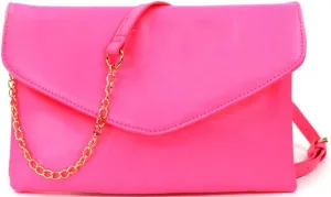 Trendeology Snake Print Leather Envelope Clutch Purse with Crossbody Chain Strap