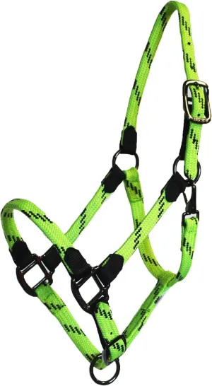 Triple E Soft Braid Adj Halter Lg Horse Lime/Blk