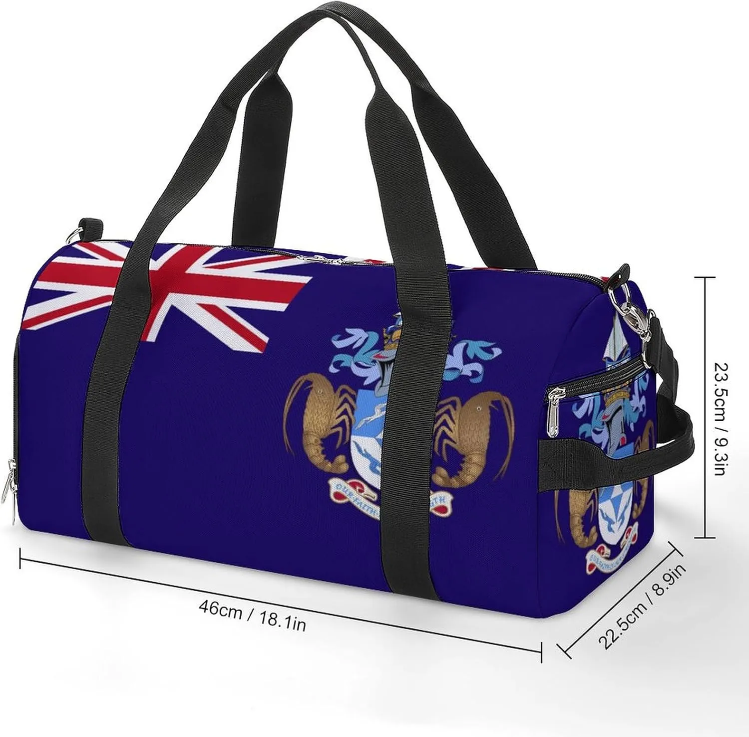 Tristan Da Cunha Flag Sports Gym Bag for Boys Girls with Wet Pocket Shoe Compartment