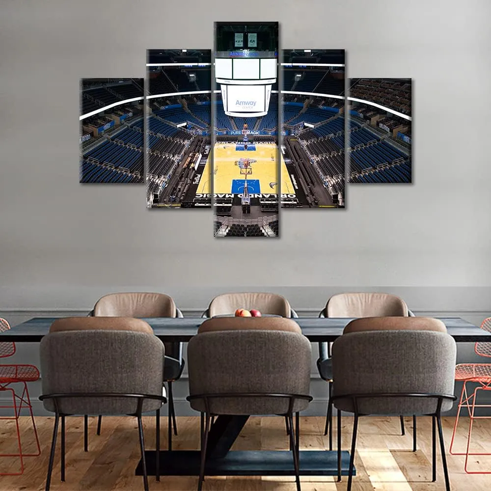 TUMOVO Large Canvas Wall Art Amway Center Picture Basketball Stadium Wall Art for Home Wall Decor, Sports Stadium Posters for Men Boys Gift for Bedroom, Office Decor, 60" Wx40 H